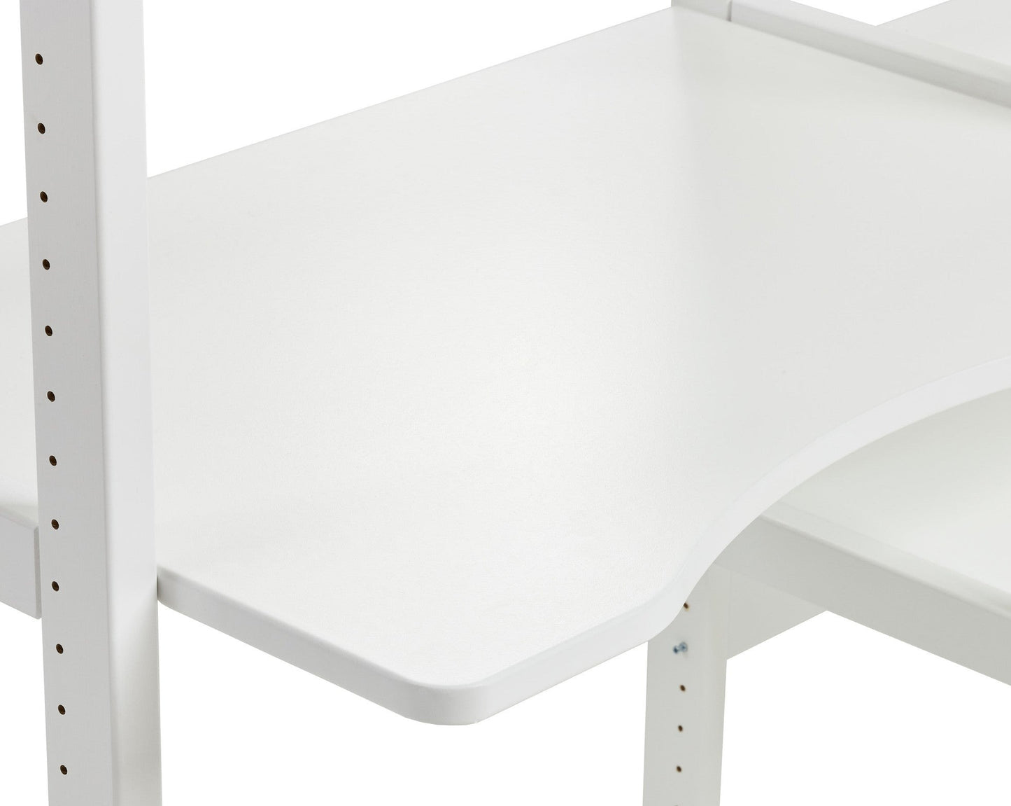 Storey - 2-osainen hylly, 4 hyllyä, sänky 90x200 cm ja työpöytä - 100 cm - Valkoinen