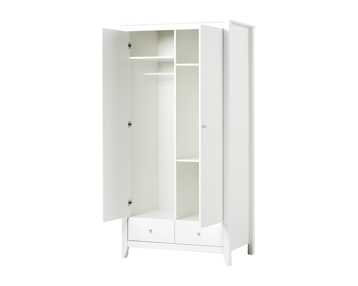 Wardrobe - 2 doors and 2 drawers - white