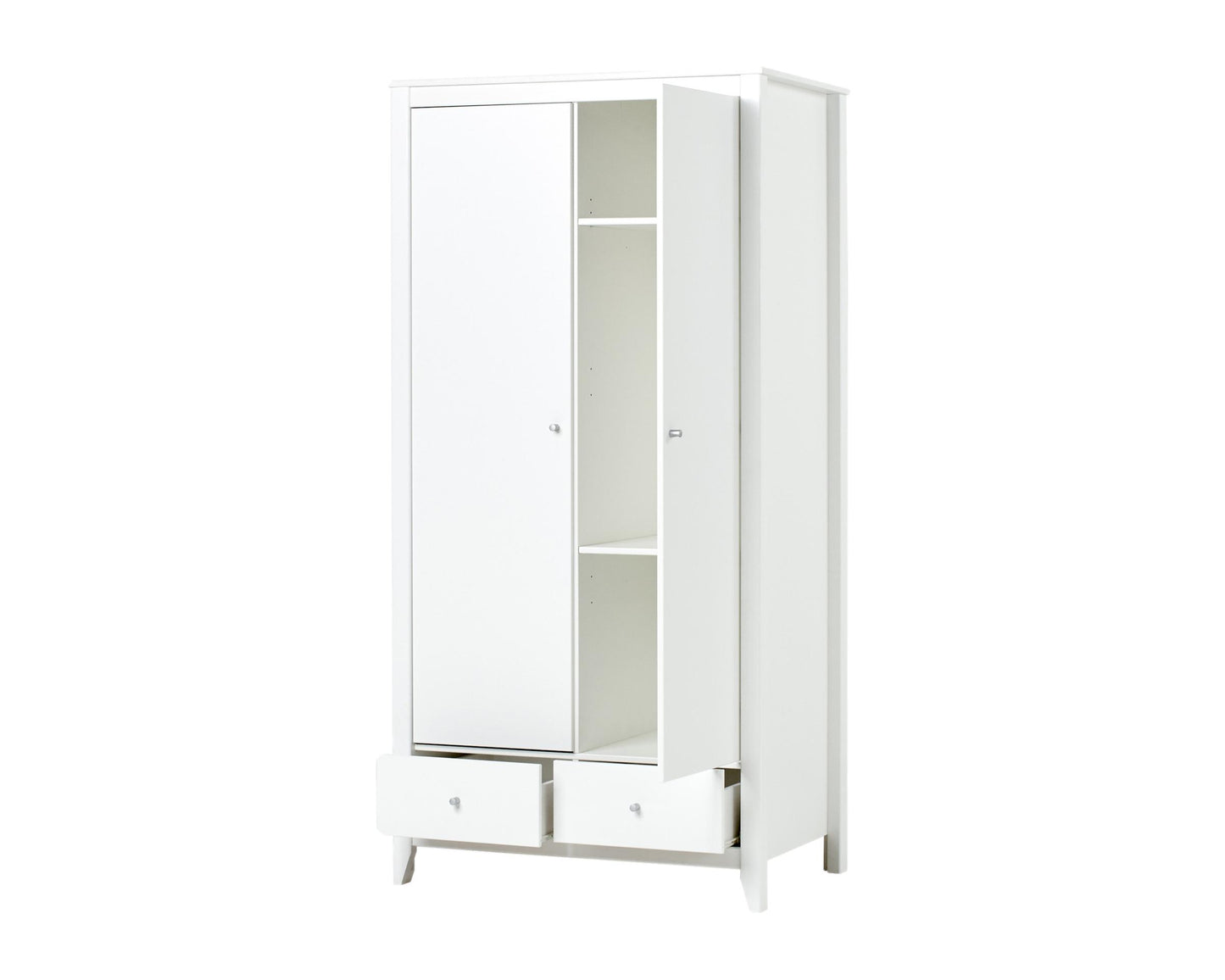 Wardrobe - 2 doors and 2 drawers - white