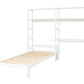 Storey - 2-osainen hylly, 4 hyllyä, sänky 90x200 cm ja työpöytä - 100 cm - Valkoinen
