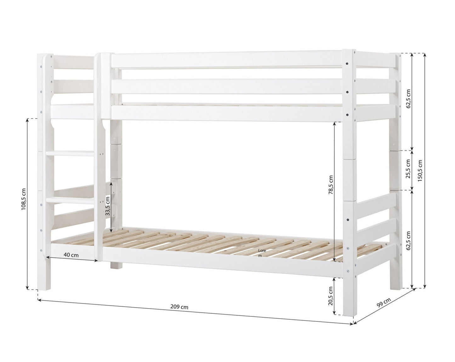 ECO Luxury - Bunk bed - 90x200 cm - white