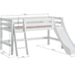 ECO Luxury - Полувысокая кровать с горкой и наклонной лестницей - 90x200 см - белый