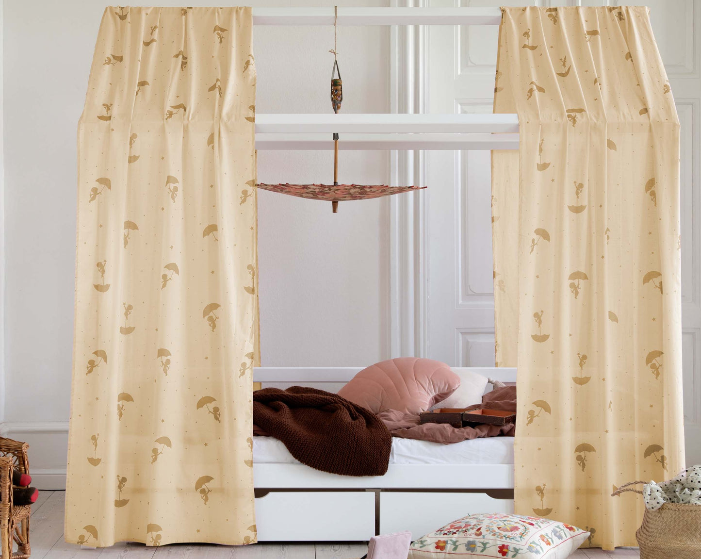 Ole Lukoie - Roof curtains for House beds - 90x200 cm - Yellow