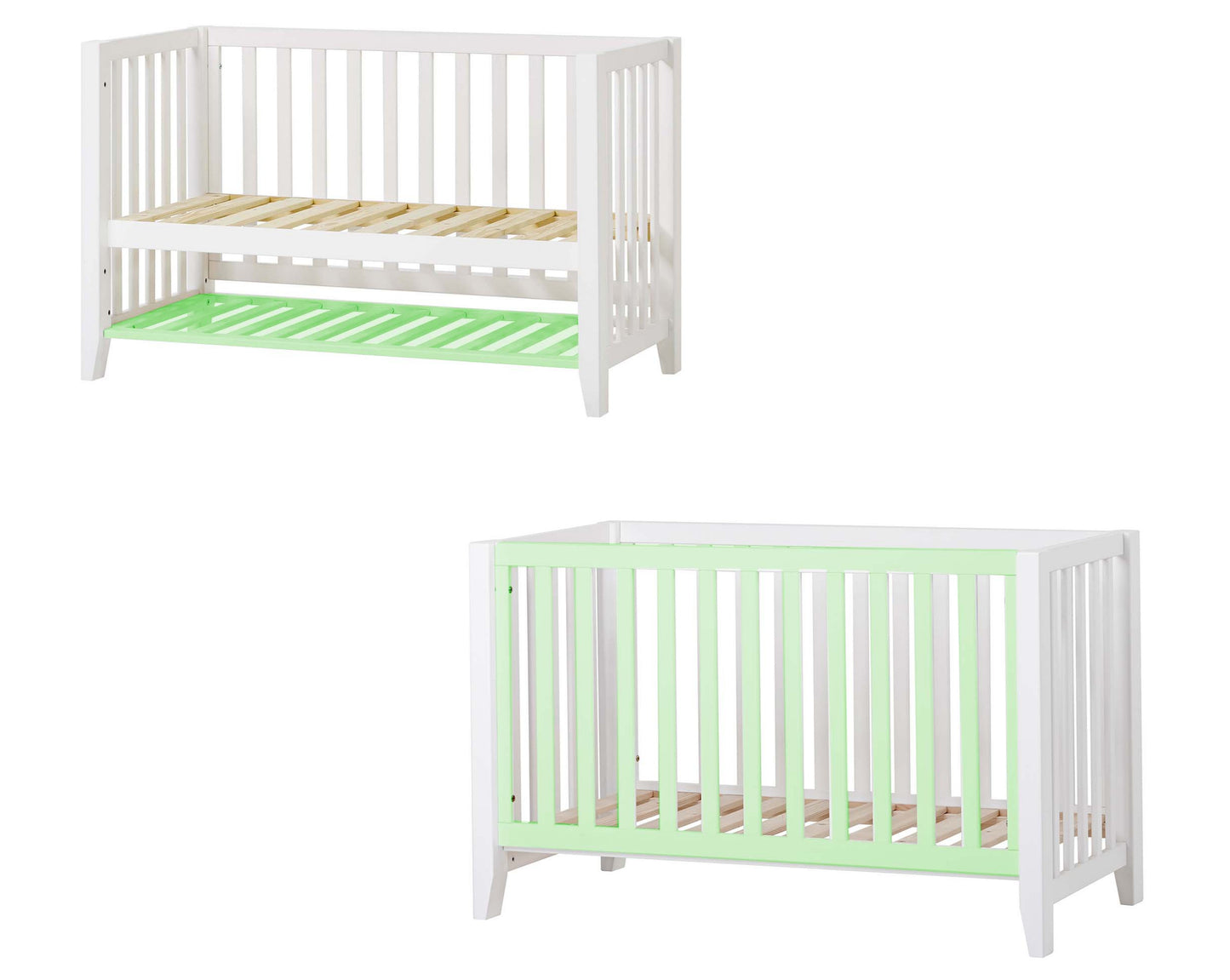 ANTON - Baby bed / bench - 60x120cm - white