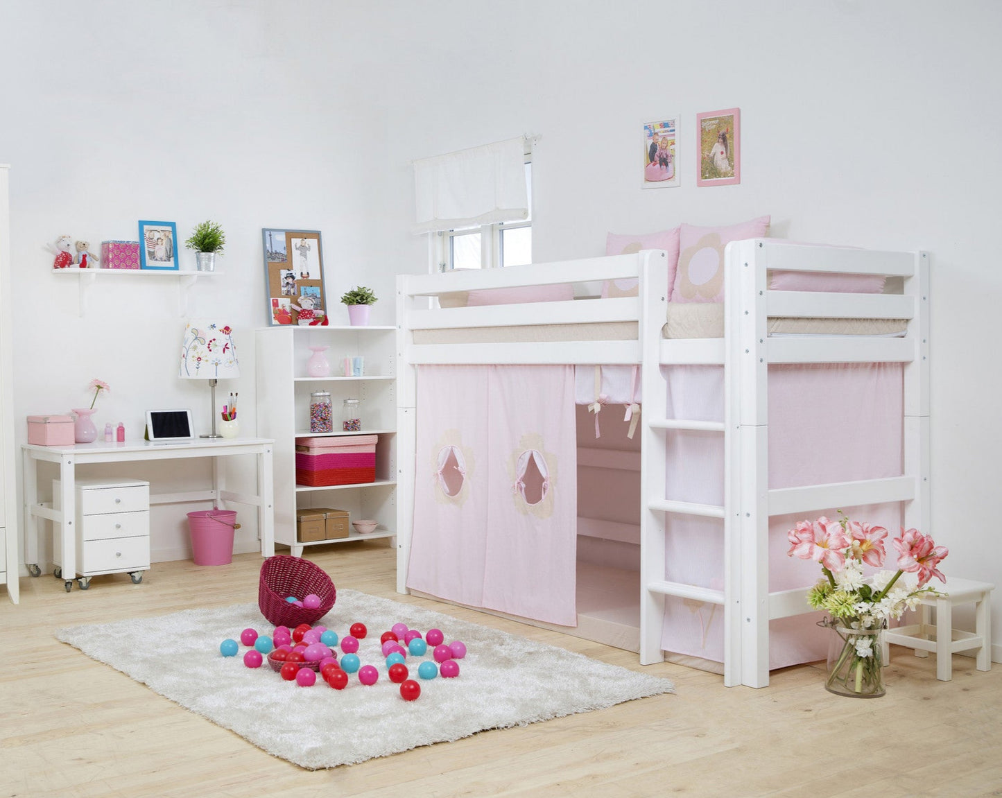 Fairytale Flower - Curtain for midhigh bed - 90x200 cm