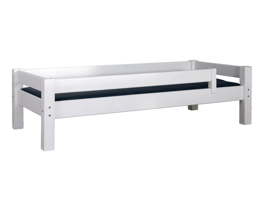Lahe - Bed with backrest and safety barrier - 90x200 cm - White