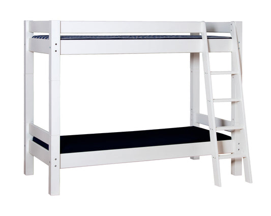 Lahe - Кровать двухъярусная с наклонной лестницей - 90x200 см - Белый