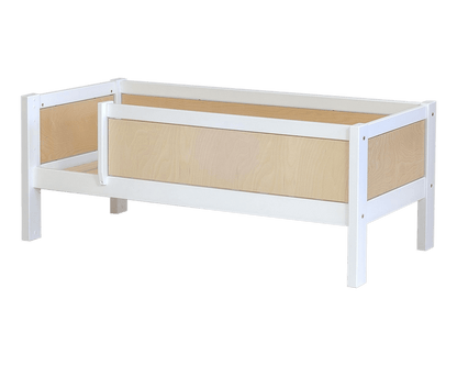 Jerwen - Junior bed with safety barrier - 70x160 cm, perfect for small rooms, featuring a front safety barrier.