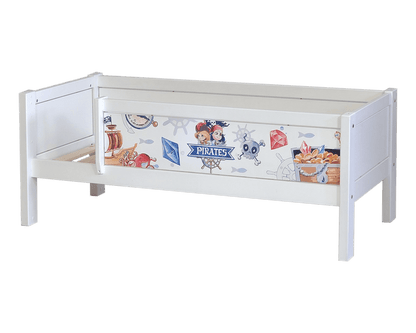 Jerwen - Junior bed with safety barrier - 70x160 cm with pirate theme and safety barrier.