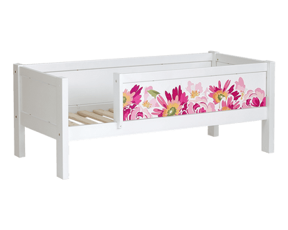 Jerwen - Junior bed with safety barrier - 70x160 cm featuring colorful floral design.