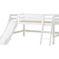 ECO Luxury - Half high bed with slide and slant ladder - 90x200 cm - white