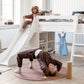 ECO Luxury - Полувысокая кровать с горкой и наклонной лестницей - 90x200 см - белый