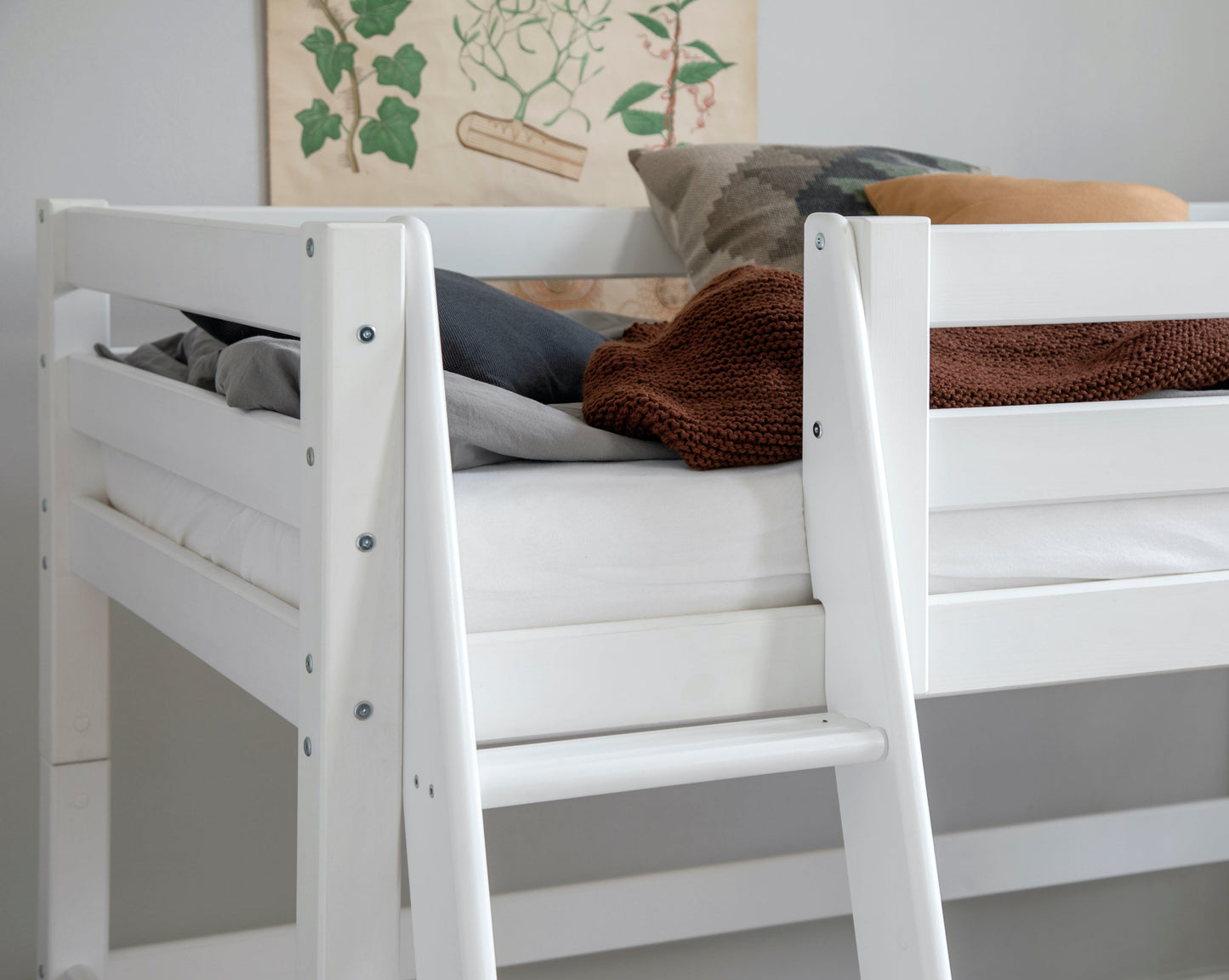 ECO Luxury - Лестница для двухъярусной и средней кровати - наклонная - белый