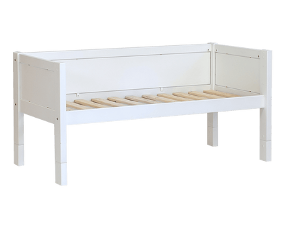 Jerwen - Compact bed - 70x160 cm in white, perfect for a child's bedroom with durable birch wood and safety features.