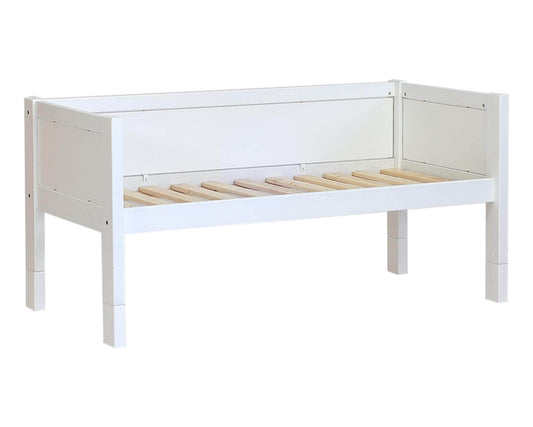 Jerwen - Compact bed - 90x200 cm in white with slatted base for a child's bedroom.