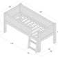 Jerwen - Compact bed with safety barrier and ladder - 70x160 cm dimensions and design overview.
