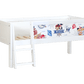 Jerwen - Compact bed with safety barrier and ladder - 70x160 cm, featuring a pirate theme and ladder.