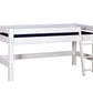Lahe - Half high bed with slant ladder - 90x200 cm - White, featuring a sturdy design and a durable natural wood frame.