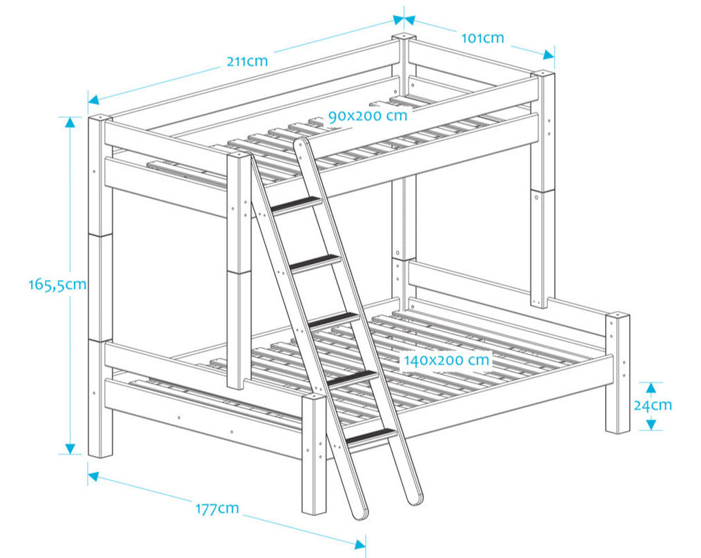 Standard double deals deck bed size