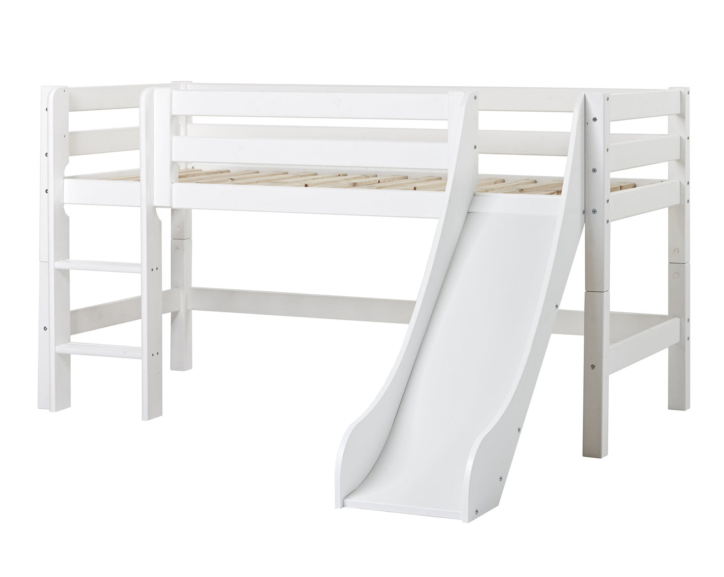 ECO Luxury - Half high bed with slide - 70x160cm - white