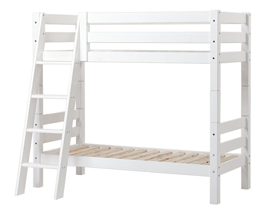 ECO Luxury - Кровать двухъярусная с наклонной лестницей - 70x160 см - белый